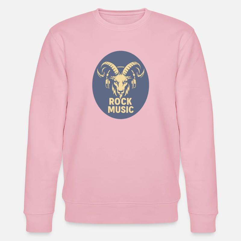 Steinbock mit Kopfhörern - Stanley/Stella Unisex Bio-Sweatshirt CHANGER  - Hellrosa