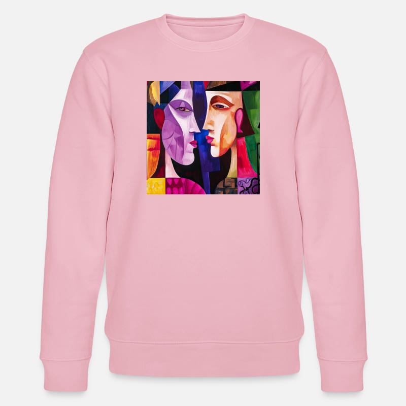 Bunte Paar Abstrakte Porträts - Stanley/Stella Unisex Bio-Sweatshirt CHANGER  - Hellrosa