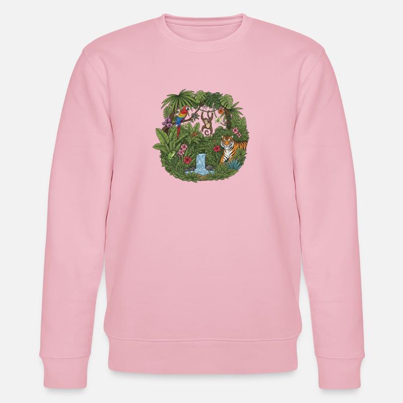 Tropischer Dschungelb underestimated Tiermix - Stanley/Stella Unisex Bio-Sweatshirt CHANGER  - Hellrosa