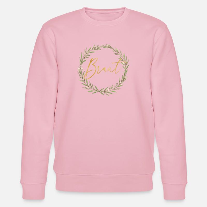 Elegantes Braut-Design mit Lorbeerkranz - Stanley/Stella Unisex Bio-Sweatshirt CHANGER  - Hellrosa