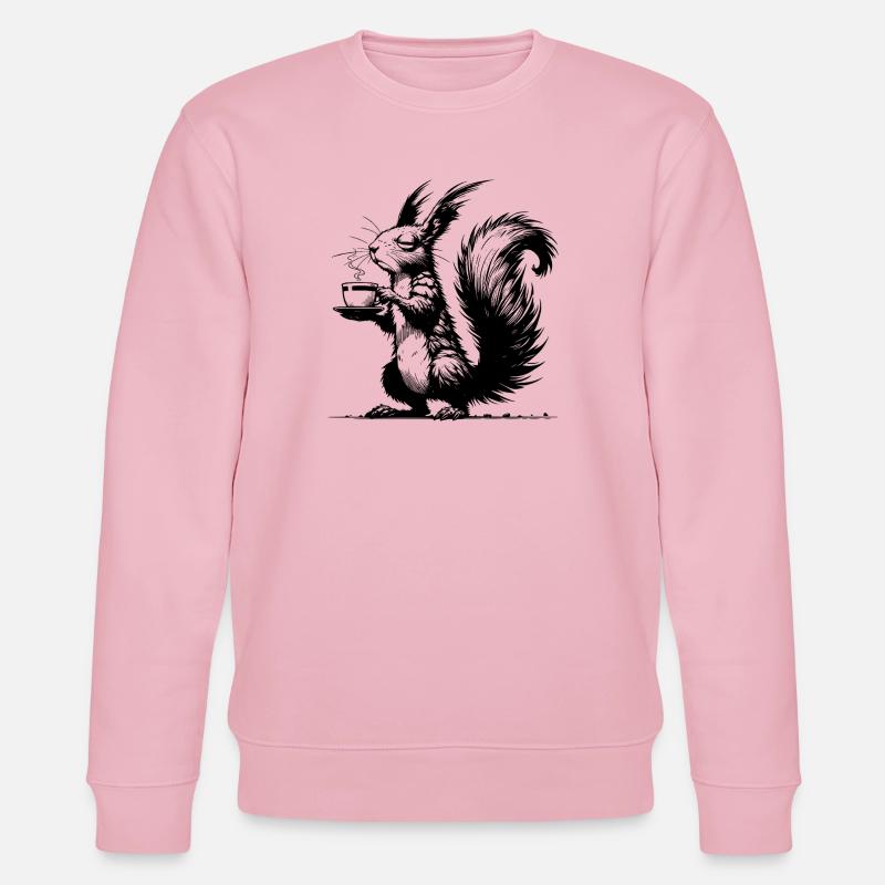 Small Squirrel, Big Cup Squirrel Caffeine - Stanley/Stella CHANGER Unisex Organic Sweatshirt - cotton pink
