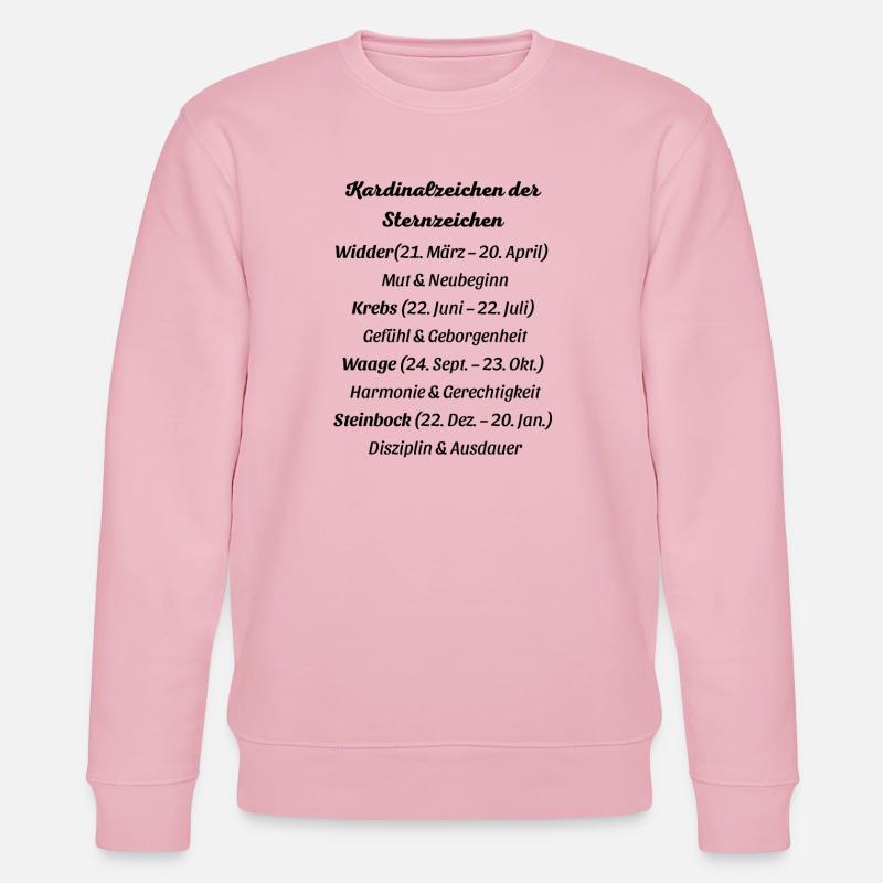 Kardinalzeichen_der_Sternzeichen - Stanley/Stella Unisex Bio-Sweatshirt CHANGER  - Hellrosa