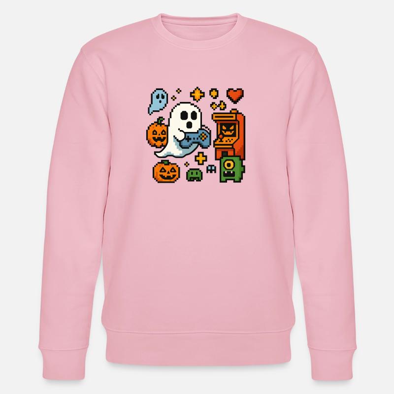 Pixel Ghost Gaming Design rétro - Sweat bio CHANGER Stanley/Stella Unisexe - rose pâle