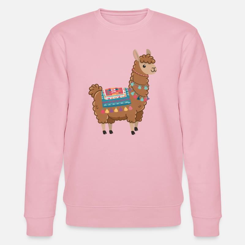 Buntes Boho-Lama - Stanley/Stella Unisex Bio-Sweatshirt CHANGER  - Hellrosa