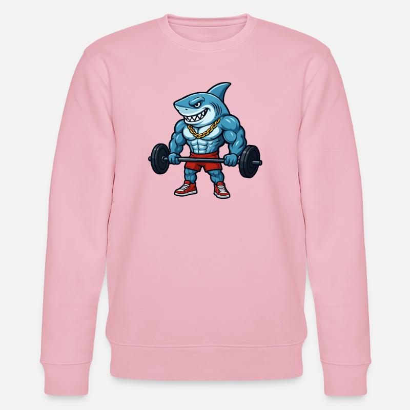 Hai Muskeln Comic Bodybuilder - Stanley/Stella Unisex Bio-Sweatshirt CHANGER  - Hellrosa