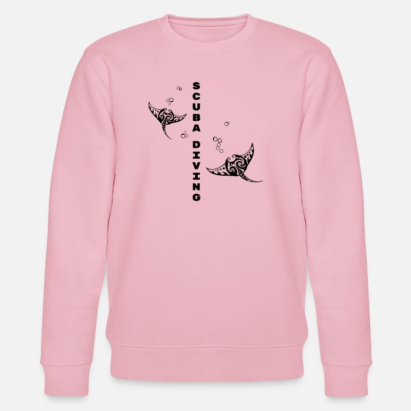 Plongée sous-marine – Tribal Manta Ray Design - Sweat bio CHANGER Stanley/Stella Unisexe - rose pâle