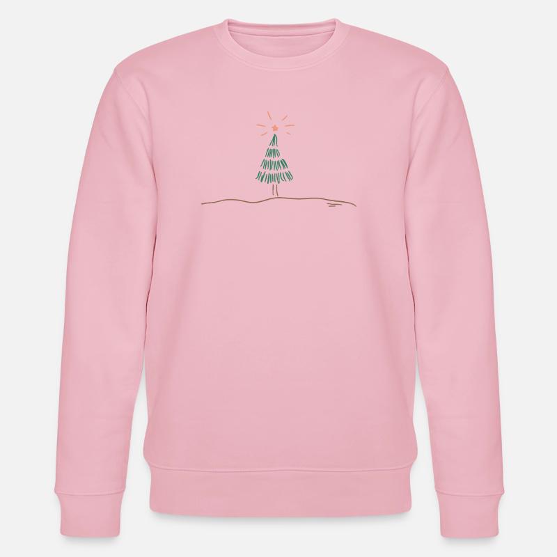 Festliche Weihnachtsbaum Skizze - Stanley/Stella Unisex Bio-Sweatshirt CHANGER  - Hellrosa