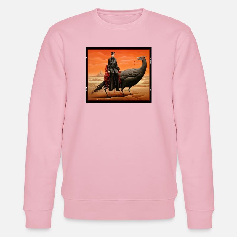 Fantasie-Vogel mit Gothic-Figur surreal Fantasy - Stanley/Stella Unisex Bio-Sweatshirt CHANGER  - Hellrosa