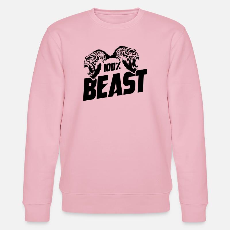 Gorilla Beast Motivation - Stanley/Stella Unisex Bio-Sweatshirt CHANGER  - Hellrosa