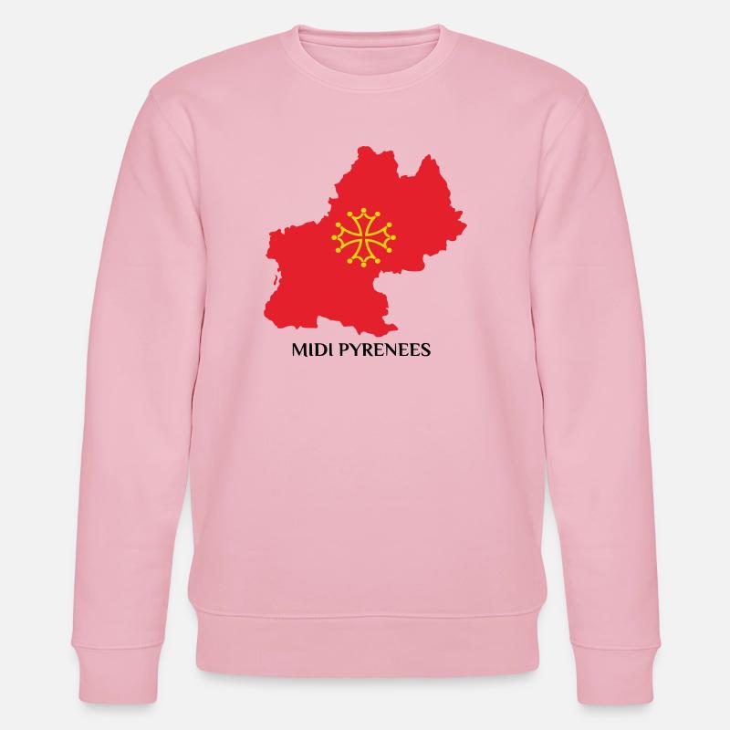 Karte der Midi-Pyrénées - Stanley/Stella Unisex Bio-Sweatshirt CHANGER  - Hellrosa