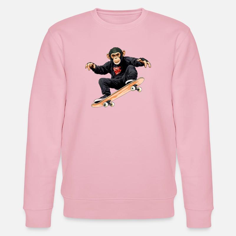 Affe Skateboard - Stanley/Stella Unisex Bio-Sweatshirt CHANGER  - Hellrosa