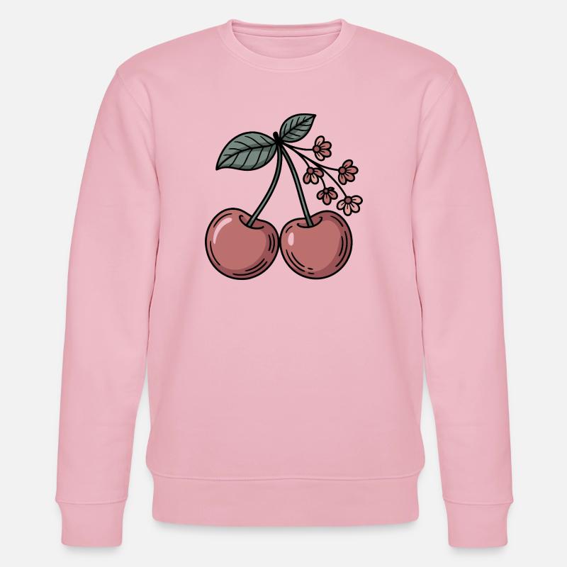 Kirsche Grafik süß Kirschblüten - Stanley/Stella Unisex Bio-Sweatshirt CHANGER  - Hellrosa