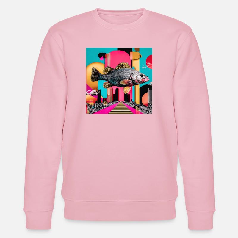 Poisson flottant, collage créatif - Sweat bio CHANGER Stanley/Stella Unisexe - rose pâle