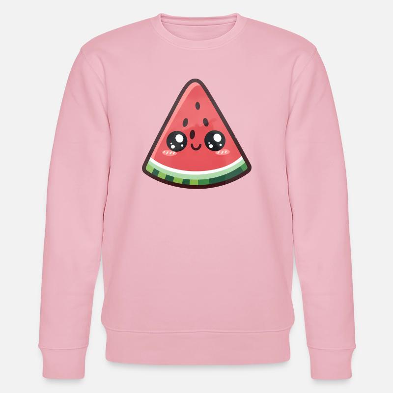 Tranche de pastèque kawaii - Sweat bio CHANGER Stanley/Stella Unisexe - rose pâle