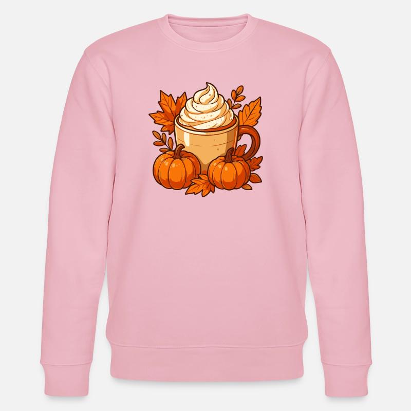 Tasse d’automne citrouille épicée conception - Sweat bio CHANGER Stanley/Stella Unisexe - rose pâle