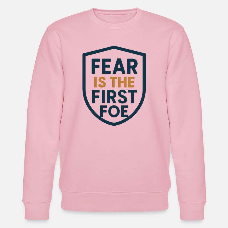 Furcht ist das erste Feindschild-Design - Stanley/Stella Unisex Bio-Sweatshirt CHANGER  - Hellrosa