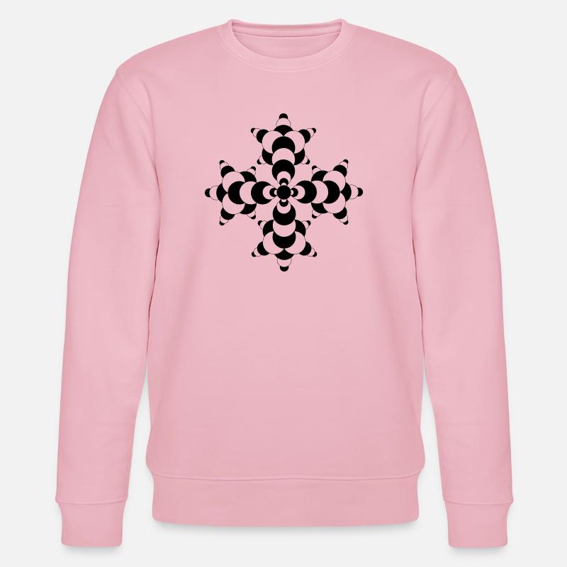 Fractal Molecule Crop Circle - Stanley/Stella CHANGER Unisex Organic Sweatshirt - cotton pink