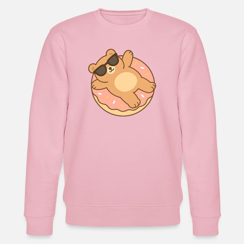 Ourson Bronszé en lunette de soleil - Sweat bio CHANGER Stanley/Stella Unisexe - rose pâle