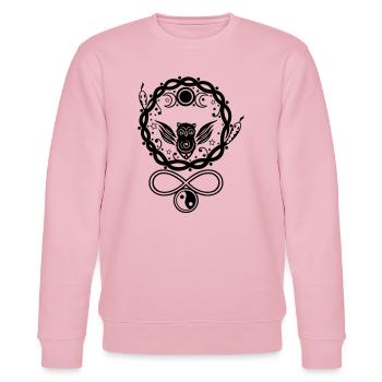 Mystische Hekate Eule mit Symbolen und Mond - Stanley/Stella Unisex Bio-Sweatshirt CHANGER  - Hellrosa - Vorne - Jaron (178cm) & Liana (172cm)