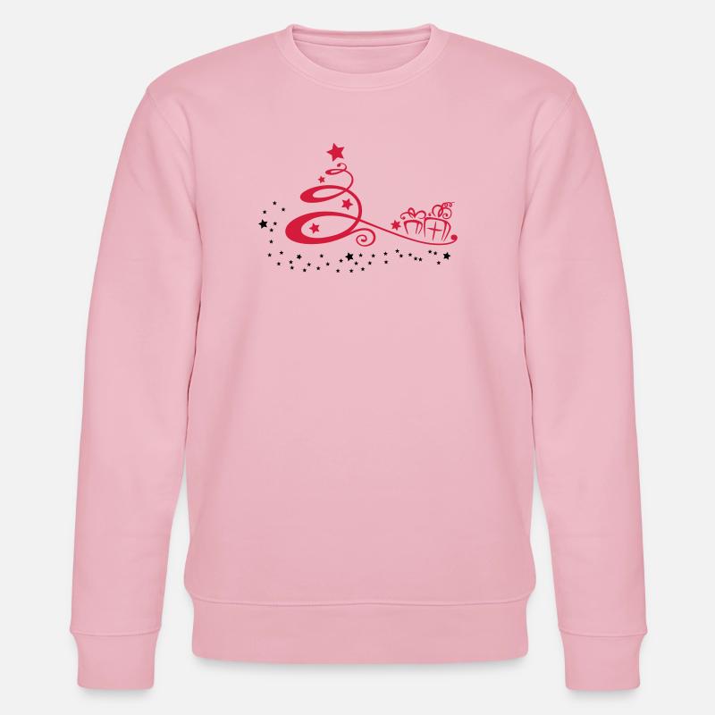Weihnachtsbaum mit Sternen und Geschenken - Stanley/Stella Unisex Bio-Sweatshirt CHANGER  - Hellrosa