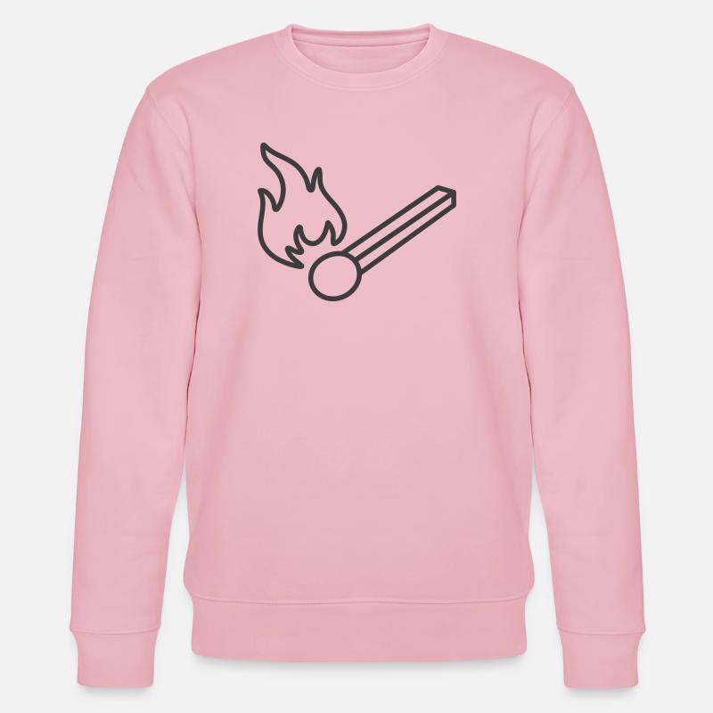 Brennendes Streichholz-Liniensymbol - Stanley/Stella Unisex Bio-Sweatshirt CHANGER  - Hellrosa