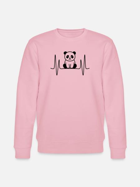 Panda Heartbeat Line Motif - Stanley/Stella CHANGER Unisex Organic Sweatshirt - cotton pink