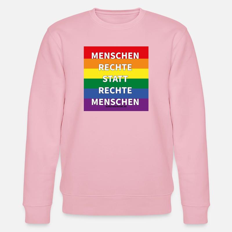 Menschenrechte statt rechte Menschen - Stanley/Stella Unisex Bio-Sweatshirt CHANGER  - Hellrosa
