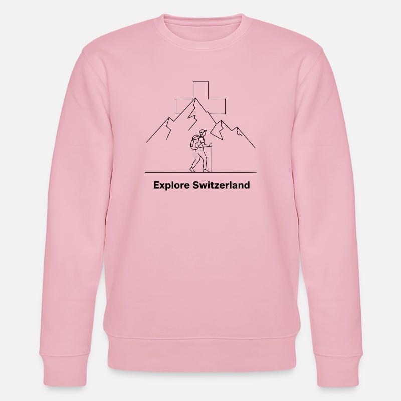 Explore Switzerland Wander Motiv - Stanley/Stella Unisex Bio-Sweatshirt CHANGER  - Hellrosa