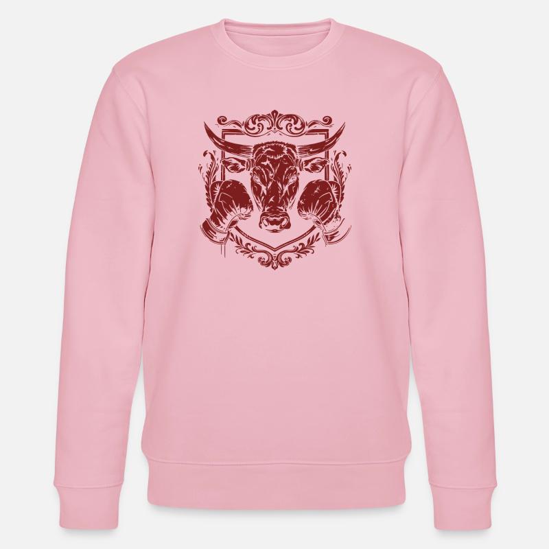 Stier Boxer - Stanley/Stella Unisex Bio-Sweatshirt CHANGER  - Hellrosa