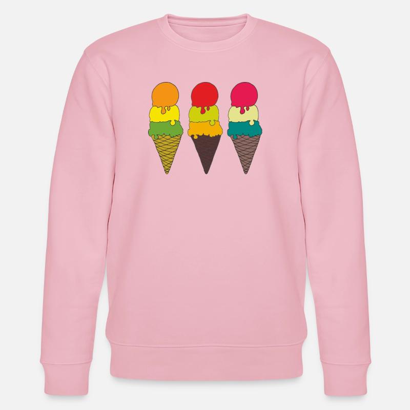 Bunte Eistüten Illustration - Stanley/Stella Unisex Bio-Sweatshirt CHANGER  - Hellrosa