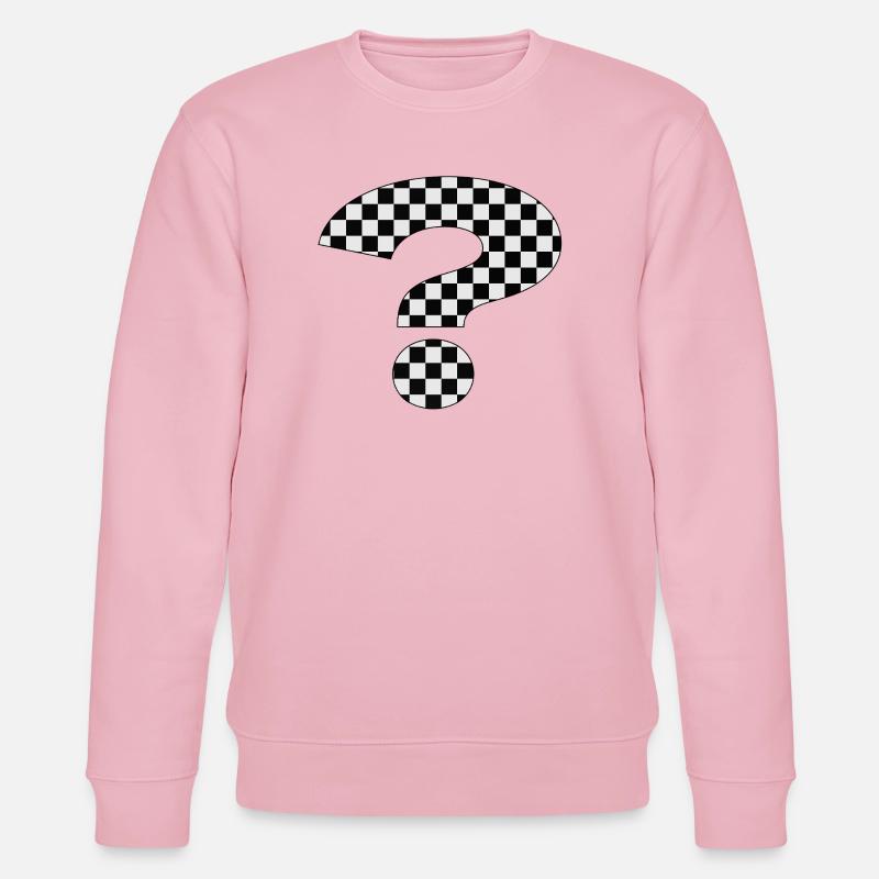 Schwarz-Weiß Checkermuster Design - ? Fragezeichen - Stanley/Stella Unisex Bio-Sweatshirt CHANGER  - Hellrosa