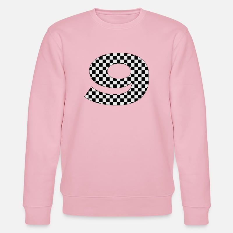 Checkered Zahl 9 Design - Stanley/Stella Unisex Bio-Sweatshirt CHANGER  - Hellrosa