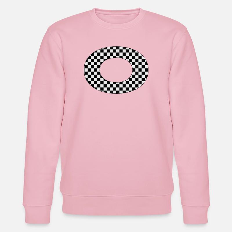 Checkered Buchstabe O Design - Stanley/Stella Unisex Bio-Sweatshirt CHANGER  - Hellrosa