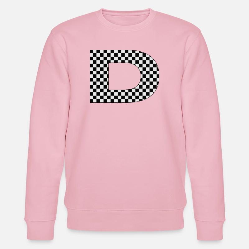 Checkered Muster mit Buchstaben D - Stanley/Stella Unisex Bio-Sweatshirt CHANGER  - Hellrosa