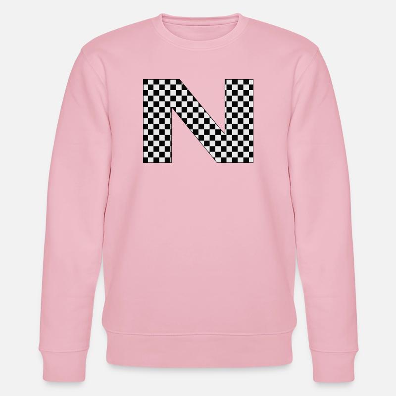 N – Checkerboard Typography Statement - Stanley/Stella Unisex Bio-Sweatshirt CHANGER  - Hellrosa