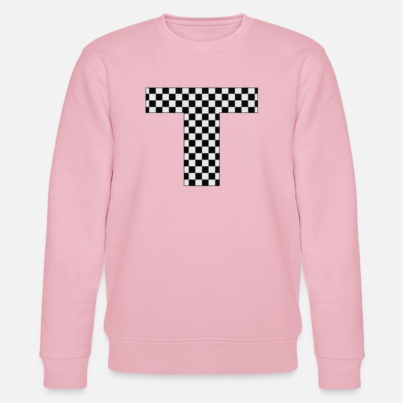Checkerboard T Buchstabe - Stanley/Stella Unisex Bio-Sweatshirt CHANGER  - Hellrosa