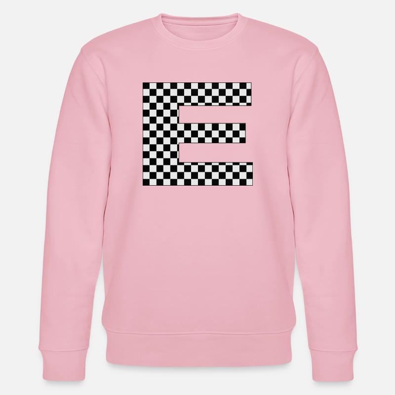 E Buchstabe Schachbrettmuster - Stanley/Stella Unisex Bio-Sweatshirt CHANGER  - Hellrosa