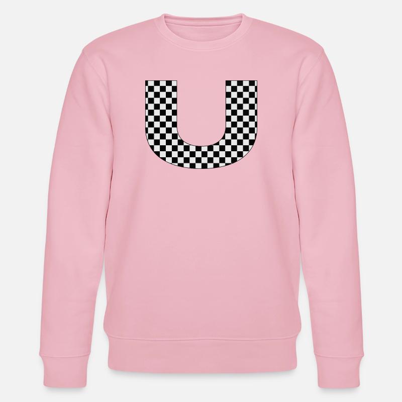 U – Checkerboard Typography Statement - Stanley/Stella Unisex Bio-Sweatshirt CHANGER  - Hellrosa