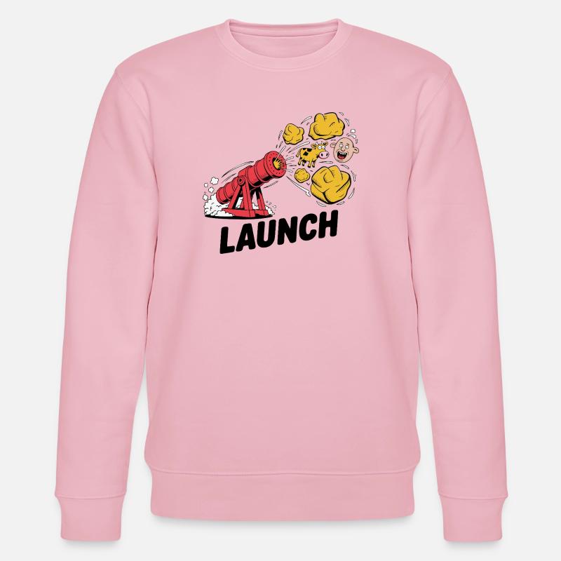 Comic Dinosaur Cannon Explosion Design - Sweat bio CHANGER Stanley/Stella Unisexe - rose pâle