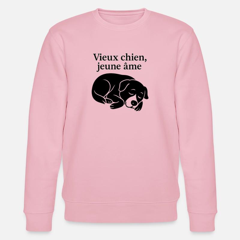 Alter Hund, Junge Seele Illustration - Stanley/Stella Unisex Bio-Sweatshirt CHANGER  - Hellrosa