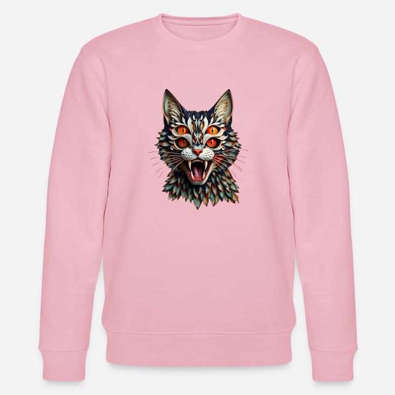 Creepy Cat – Cauchemar en fourrure - Sweat bio CHANGER Stanley/Stella Unisexe - rose pâle