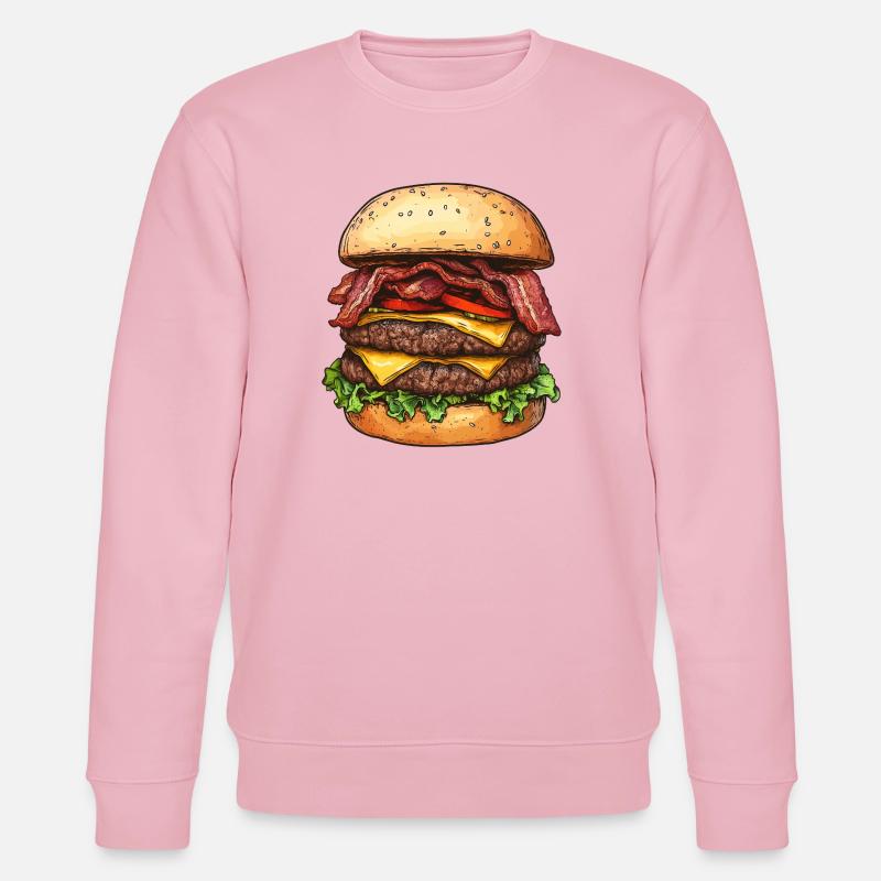 Double Bacon Cheeseburger :) - Stanley/Stella CHANGER Unisex Organic Sweatshirt - cotton pink