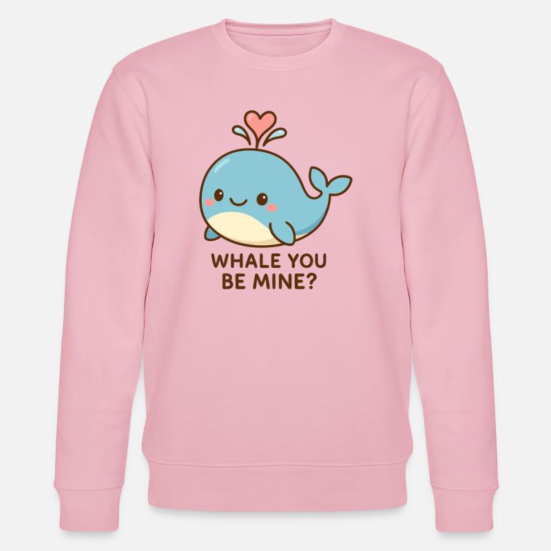 Niedlicher Wal mit Herzspruch - Stanley/Stella Unisex Bio-Sweatshirt CHANGER  - Hellrosa