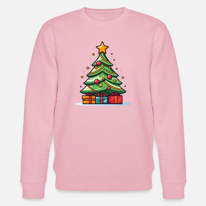 Lebendiger Weihnachtsbaum mit Geschenkpracht - Stanley/Stella Unisex Bio-Sweatshirt CHANGER  - Hellrosa