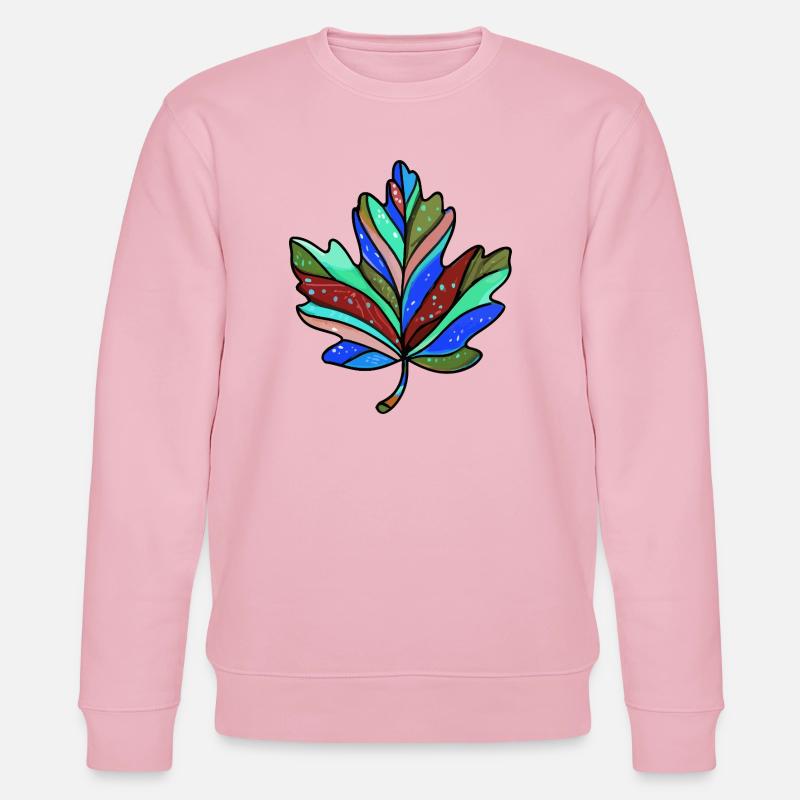 Blatt Herbst Bunt Ahorn - Stanley/Stella Unisex Bio-Sweatshirt CHANGER  - Hellrosa