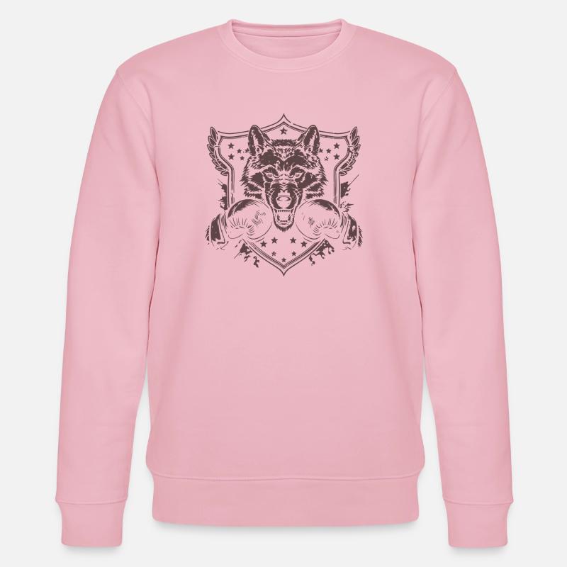 Wolf Boxer - Stanley/Stella Unisex Bio-Sweatshirt CHANGER  - Hellrosa
