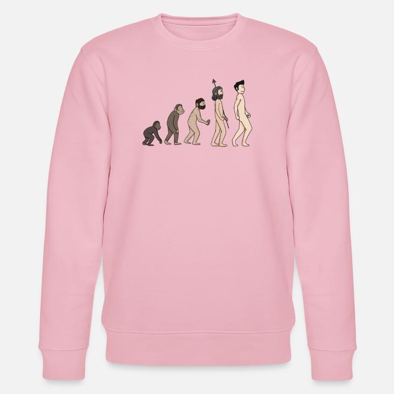 Human Development - Evolution Illustration - Stanley/Stella CHANGER Unisex Organic Sweatshirt - cotton pink