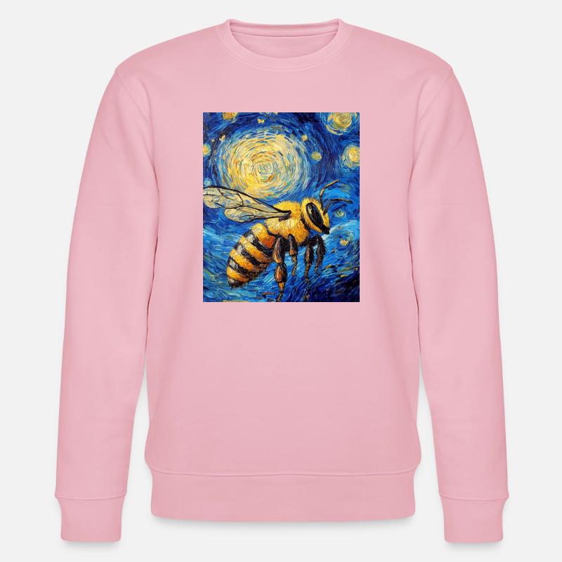 Biene Van Gogh Style Starry Night - Stanley/Stella Unisex Bio-Sweatshirt CHANGER  - Hellrosa