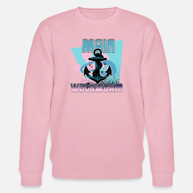 Maritime Anker mit Tau Design - Stanley/Stella Unisex Bio-Sweatshirt CHANGER  - Hellrosa