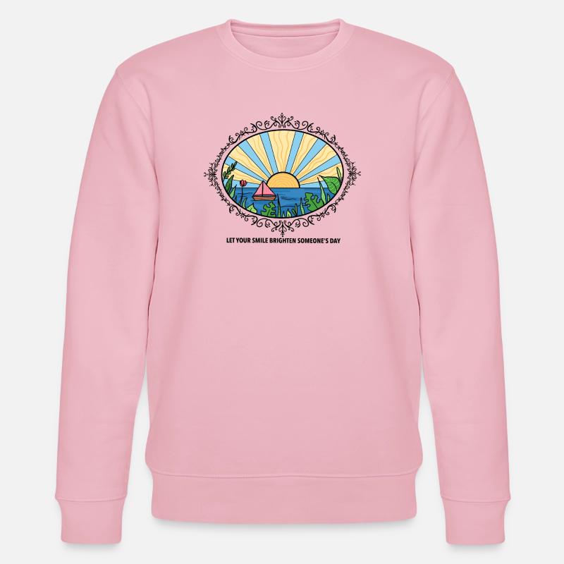 Sunset Landscape with Quote  - Stanley/Stella Unisex Bio-Sweatshirt CHANGER  - Hellrosa
